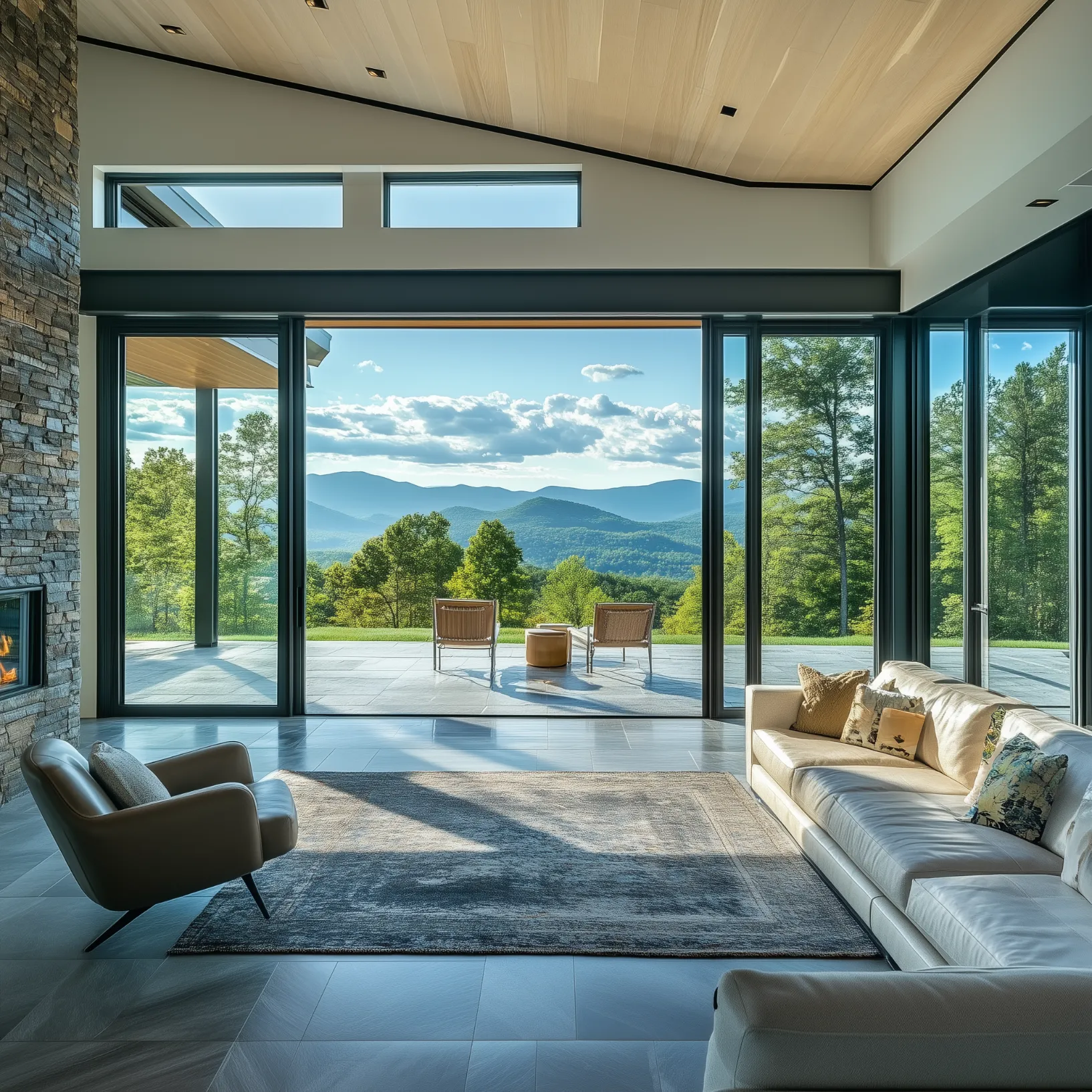 a view of inside the house looking out on mountains a view of inside the house looking out on mountains